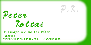 peter koltai business card